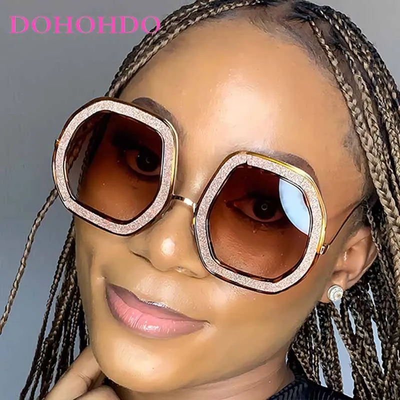 Trendy Oversized Oval Frame Women's Sunglasses Brand Design Fashion Men Sunglass Street Photo Summer Travel Eyewear Female UV400