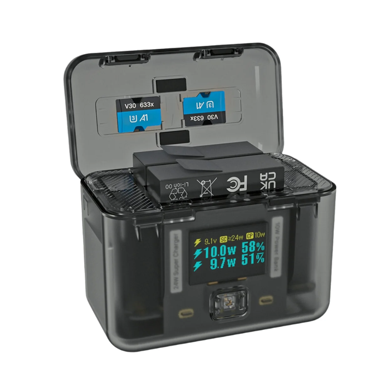 

ABGV For Fast Charging Box 0.96 Inch OLED Display Storage Charger Case for Pro Accessories