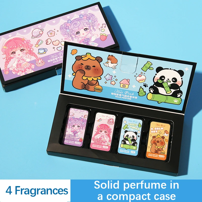 

4 pcs/box Perfume Lasting Flora Women Men Temptation Flirting Charming Attraction Solid Balm Mild Aroma Dating Solid