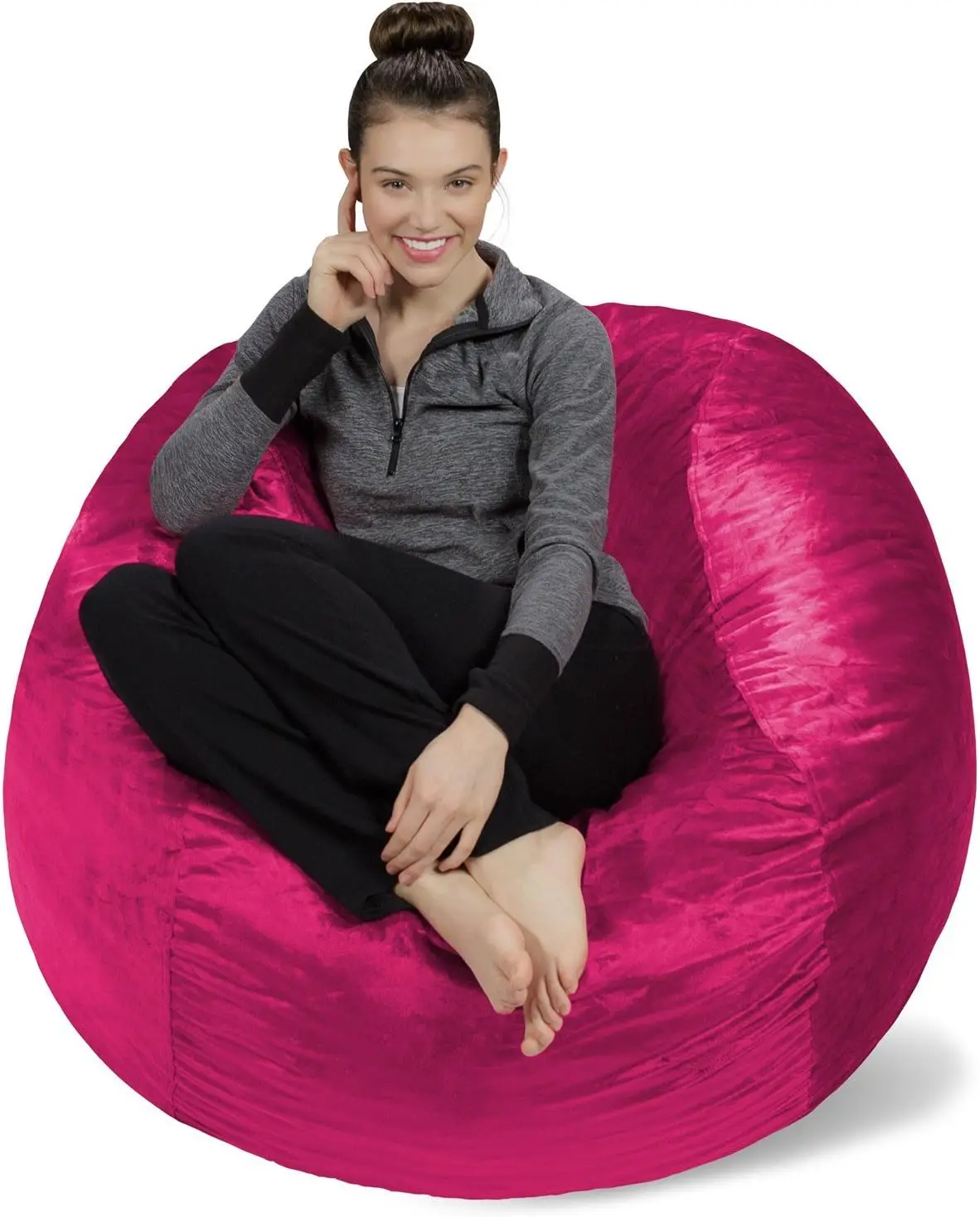 Sack-chaise pouf en peluche, chaise pouf en mousse à mémoire de forme ultra douce avec housse en microsuede-meubles rembourrés en mousse et A