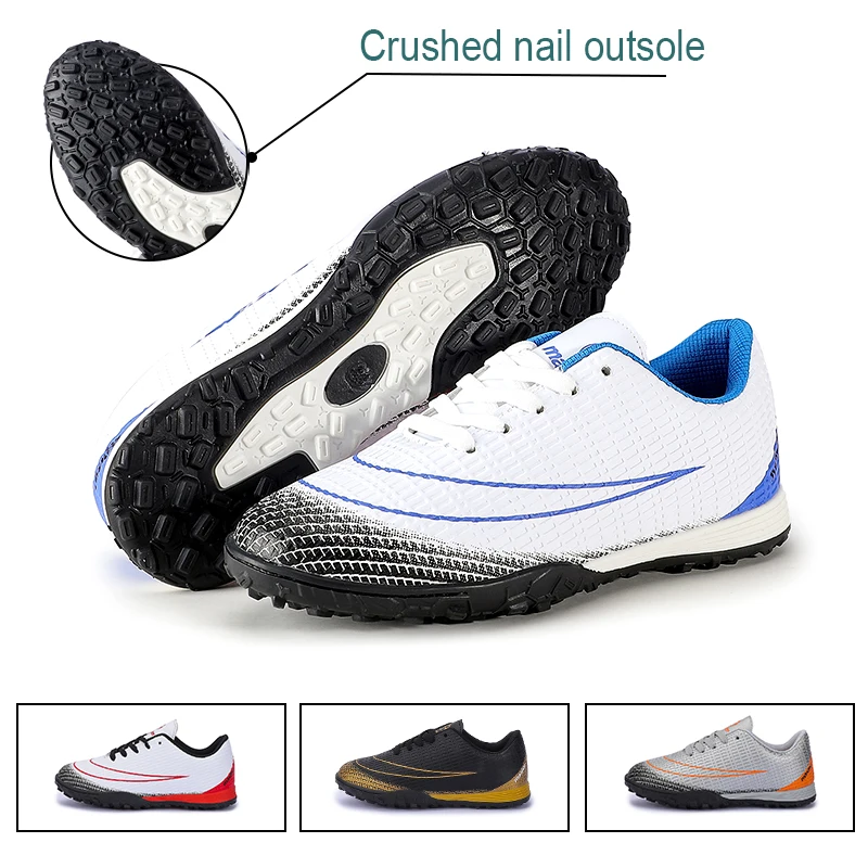 Free shipping football shoes Sports soccer shoes man TF broken nails wear resistant comfortable lightweight youth football shoes