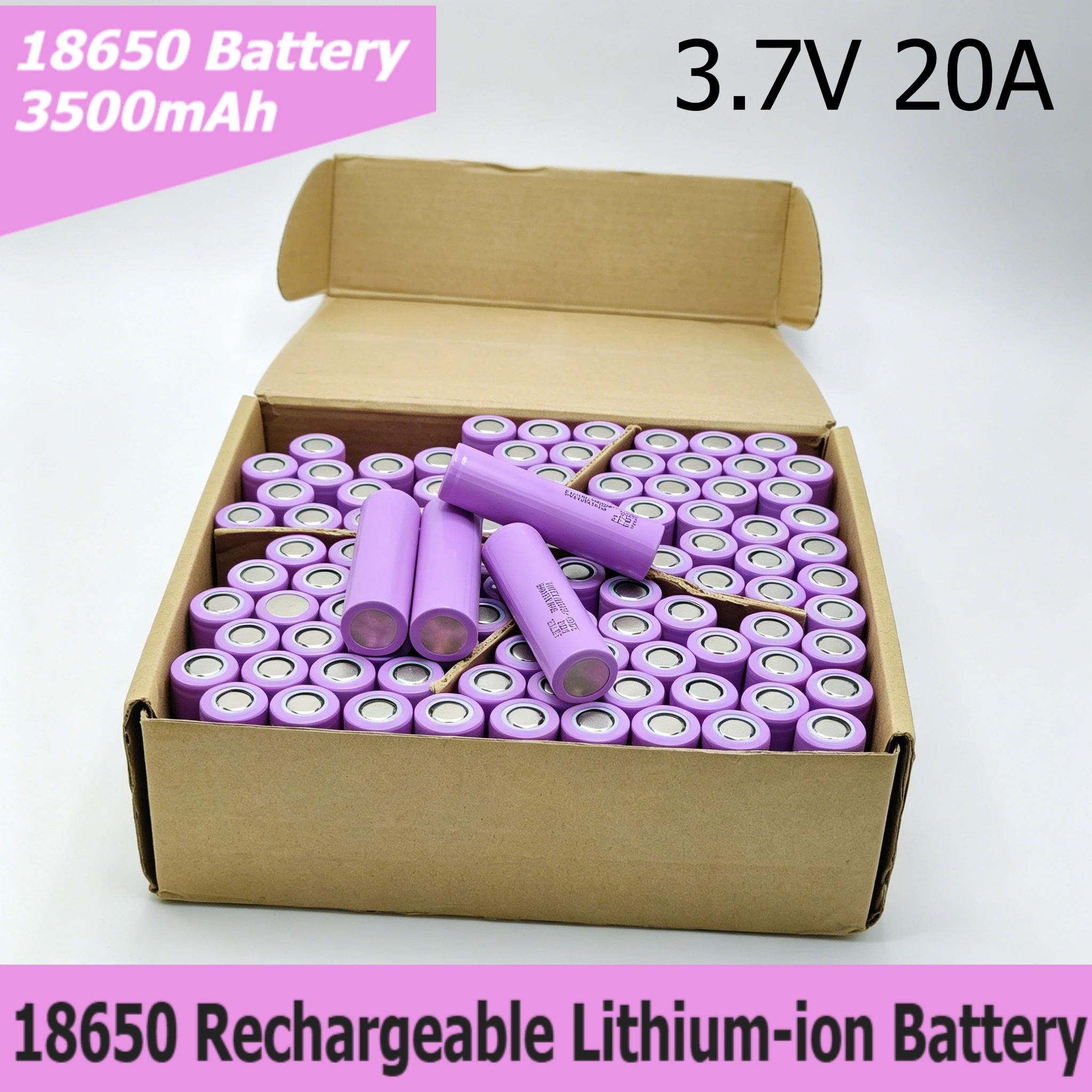 Stock supply 18650 lithium cell INR18650-35E,3.7V 3500mAh 20A fast charging compatible for custom battery pack assembly