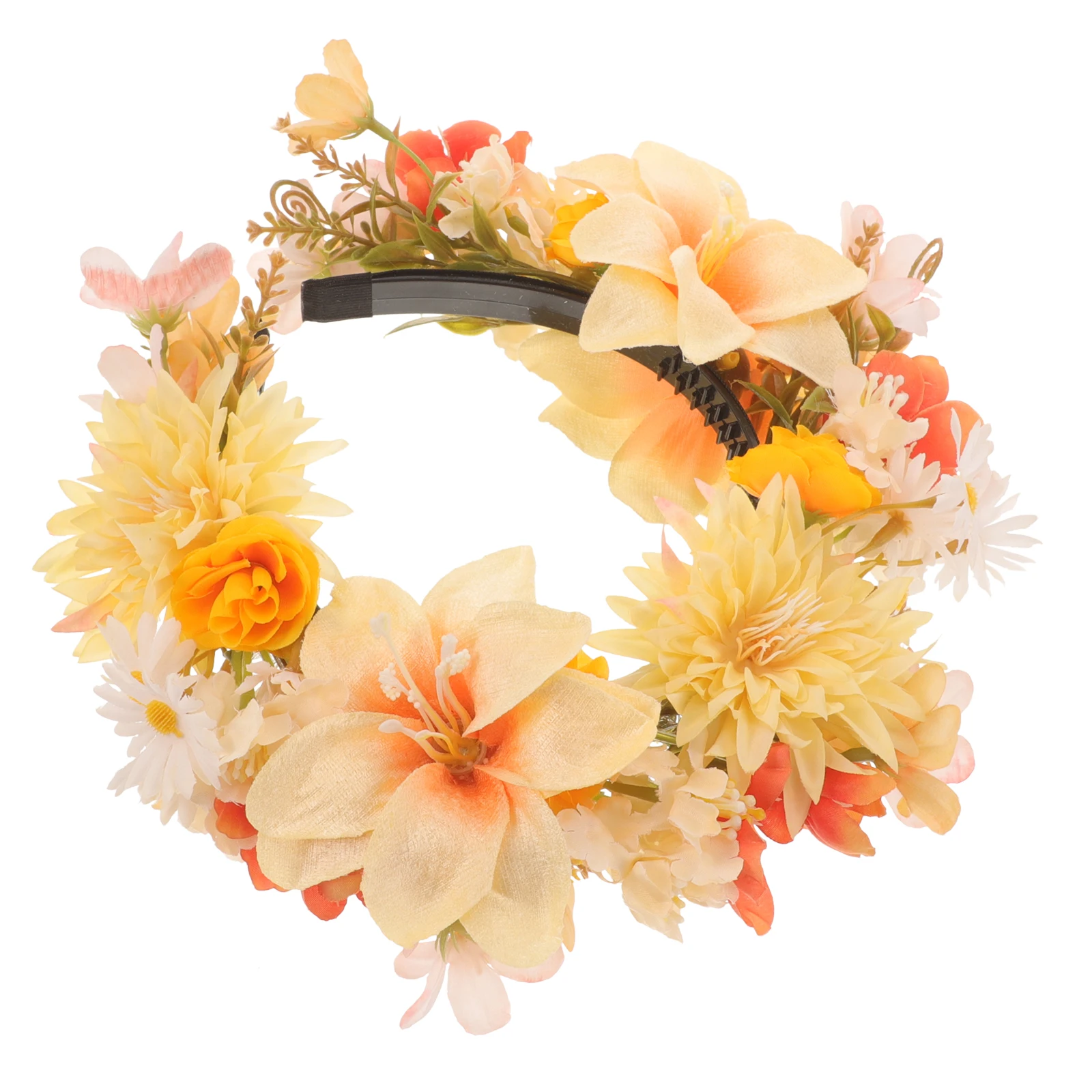 

Artificial Flower Headpiece Crown Kit Hair Headb for Women Floral Wreath Travel Photoshoot Accessories Comfortable Fit