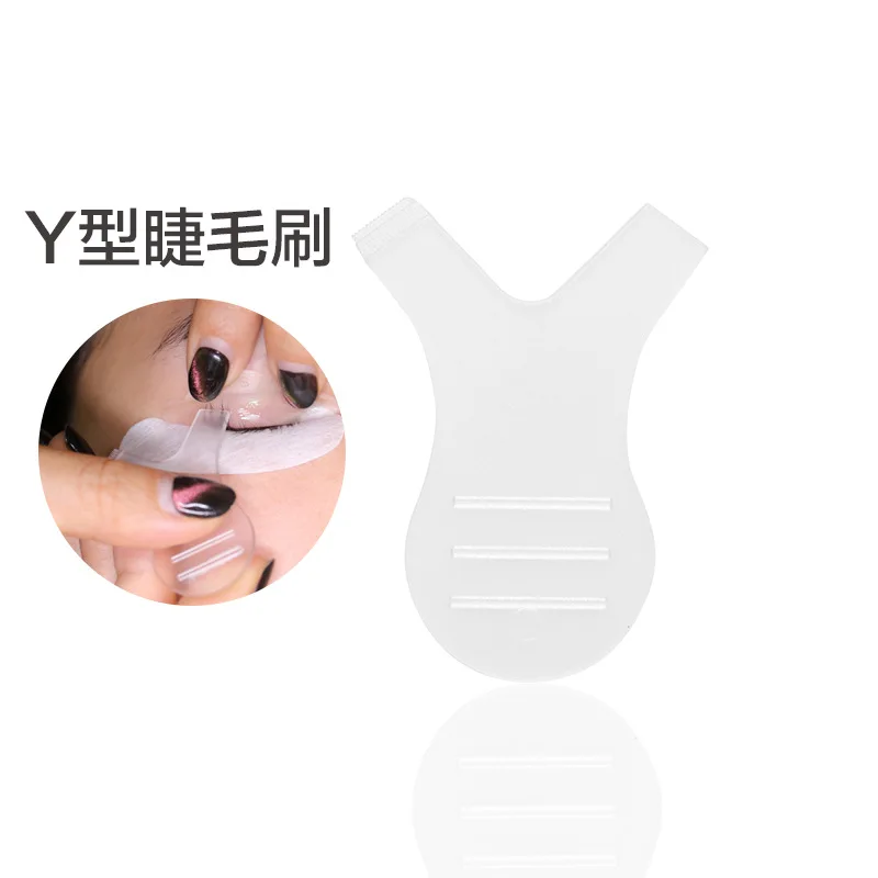 Greffage de faux cils avec brosse en forme de Y, permanente de cils, petit peigne, petite brosse à sourcils, outil auxiliaire de greffage de cils