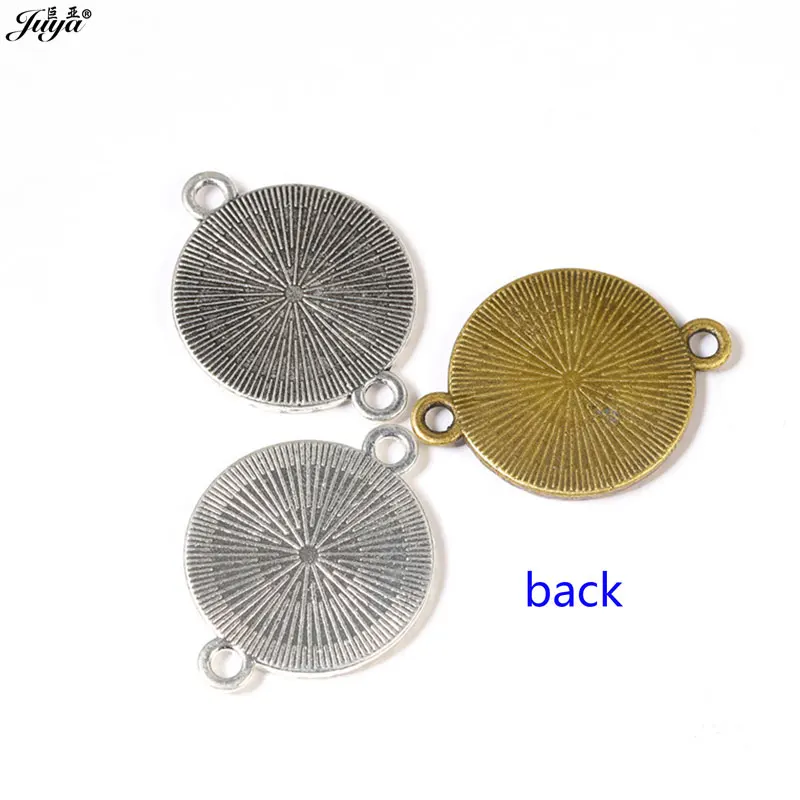 60PCS Wholesale Bracelet Connector Settings 16/18/20mm Cabochon Base Alloy Blank Tray For Jewelry Making Findings Accessories