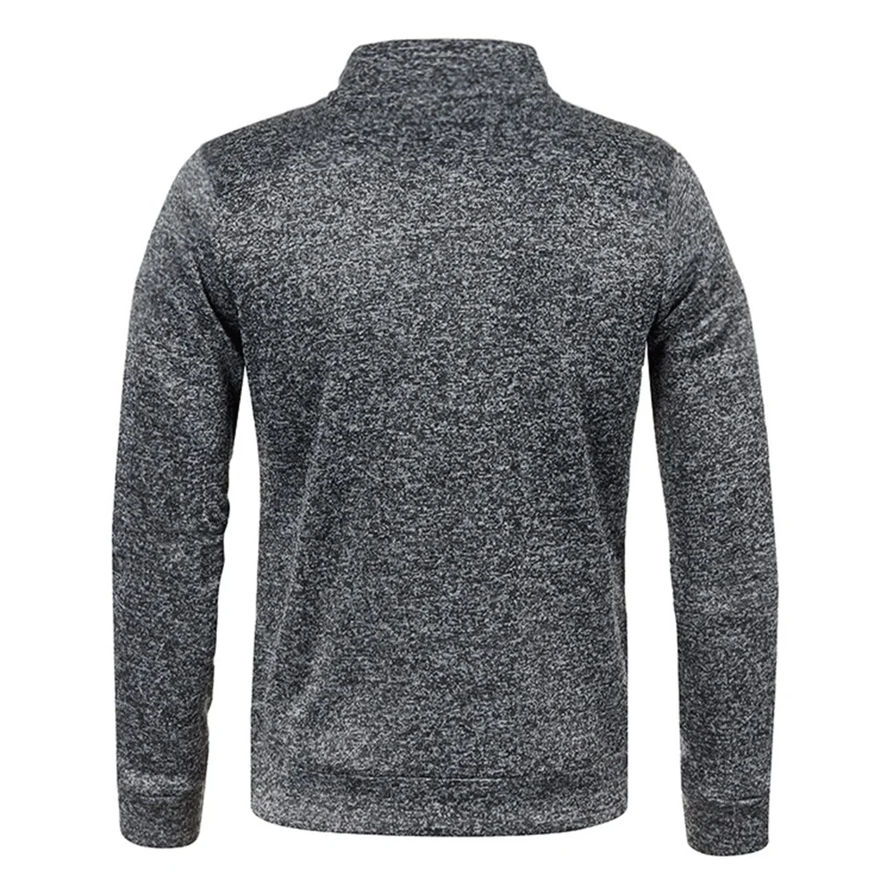 Männer Pullover männer Dicker Sweatshirts Halb Zipper Pullover für Männliche Hoody Mann Sweatshir Herbst Einfarbig Rollkragen Pullover – Detail 7