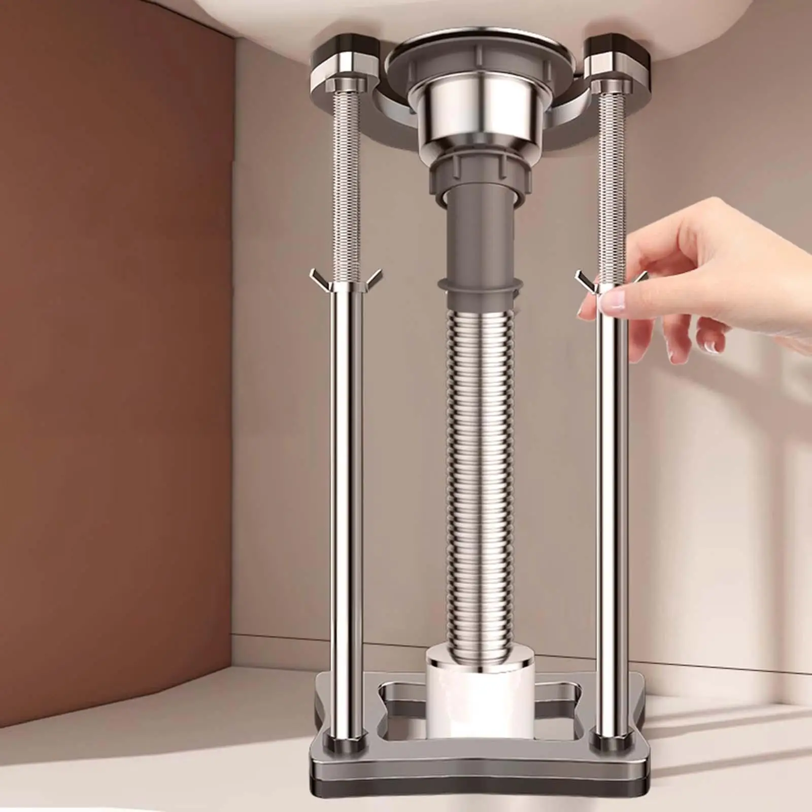 Modern Undermount Sink Bracket Stainless Steel Adjustable Height Support for Faucet Sink Accessories in Bathroom