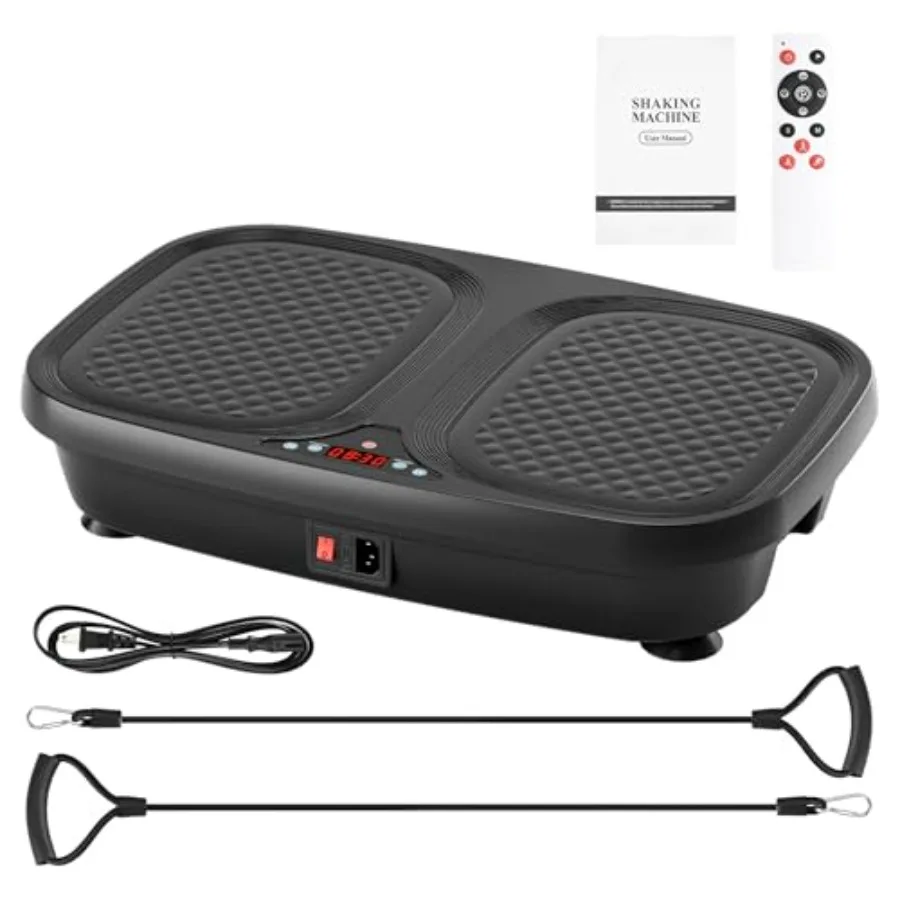 Vibration Plate Exercise Machine for home gym cardio fitness steel construction black 3D vibration for weight loss toning lymph