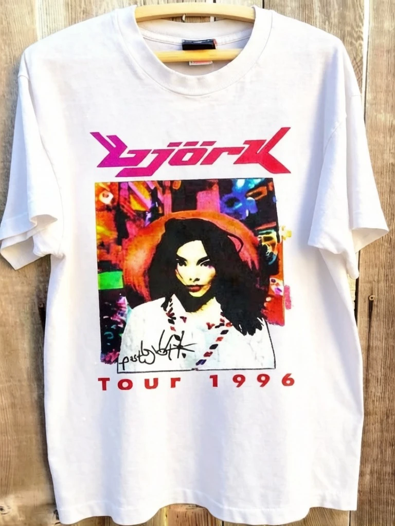Camiseta clásica de la temporada Bj Ö Rk 1996 para hombre, nuevo estilo de verano, camiseta informal universal para hombre y mujer