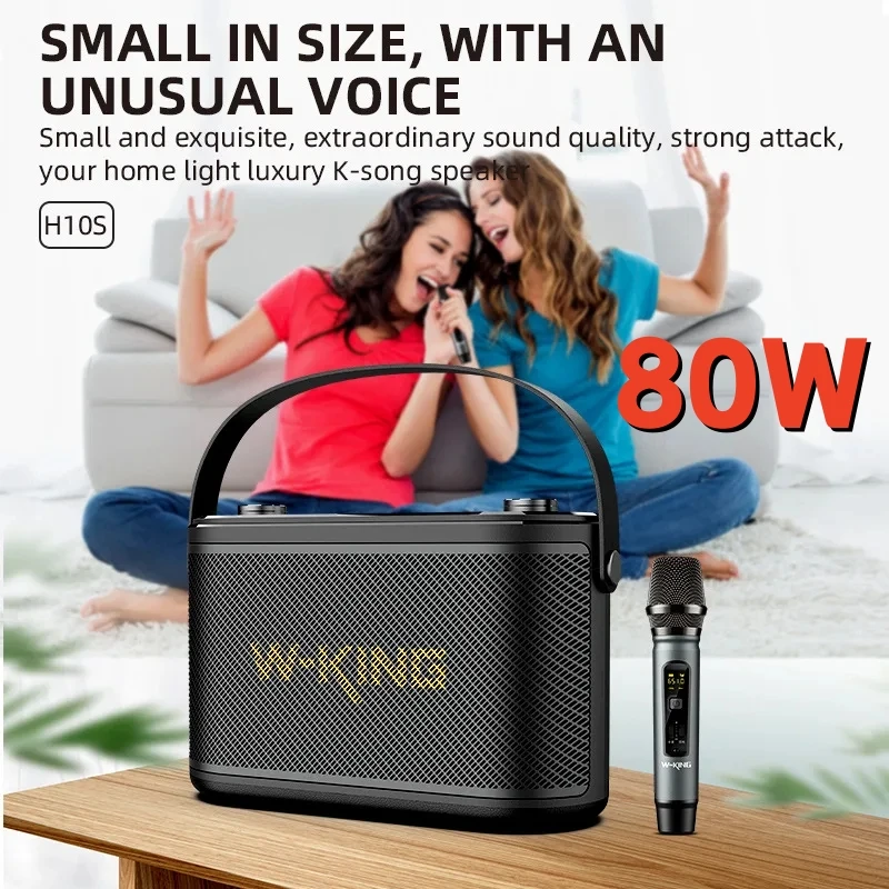 W-KING H10S 80W high-power caixa de som Bluetooth speaker stereo TF card outdoor portable subwoofer sound system karaoke