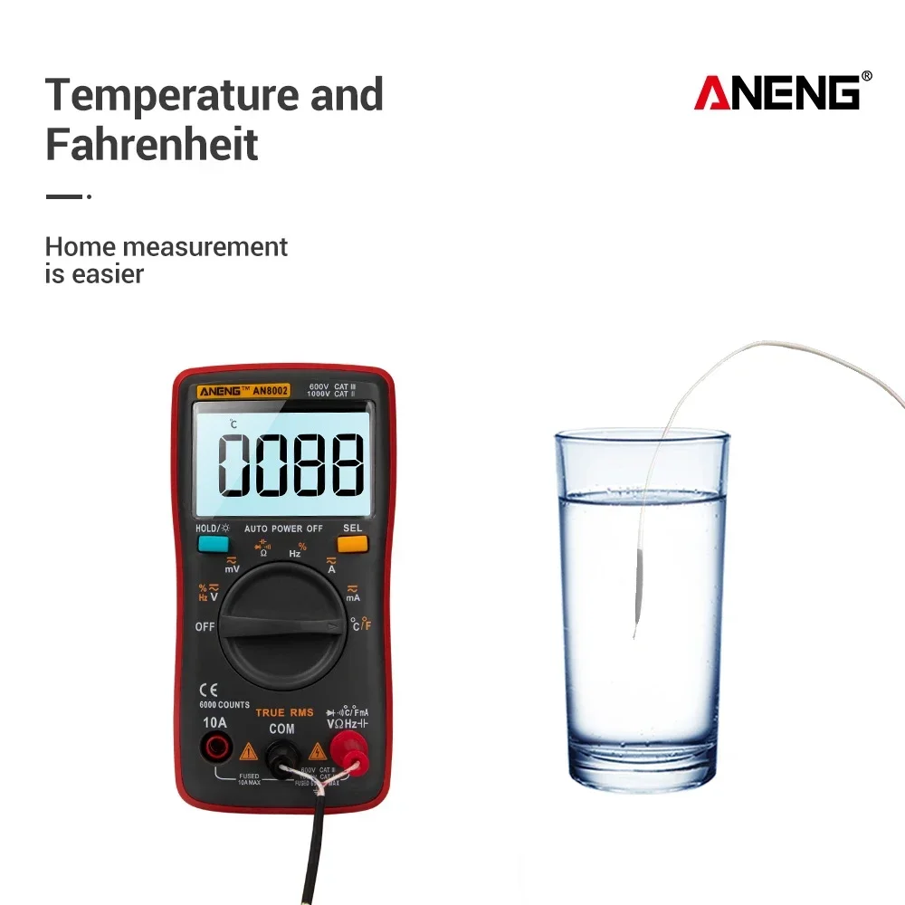 ANENG AN8002 Multímetro Digital 6000 Contagens Multimetro Multitester Digital Profesional Transistor Capacitor Tester lcr esrmeter