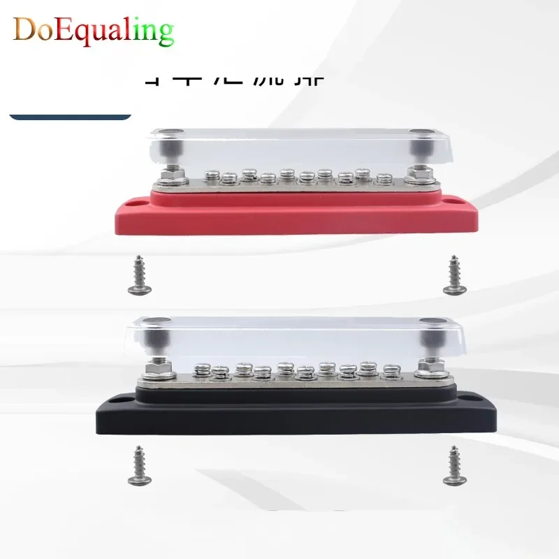 

RV Yacht RV Busbar Motor Home 10 Way Double Row Red and Black Busbar 48V150A High Current Wiring Harness Accessories