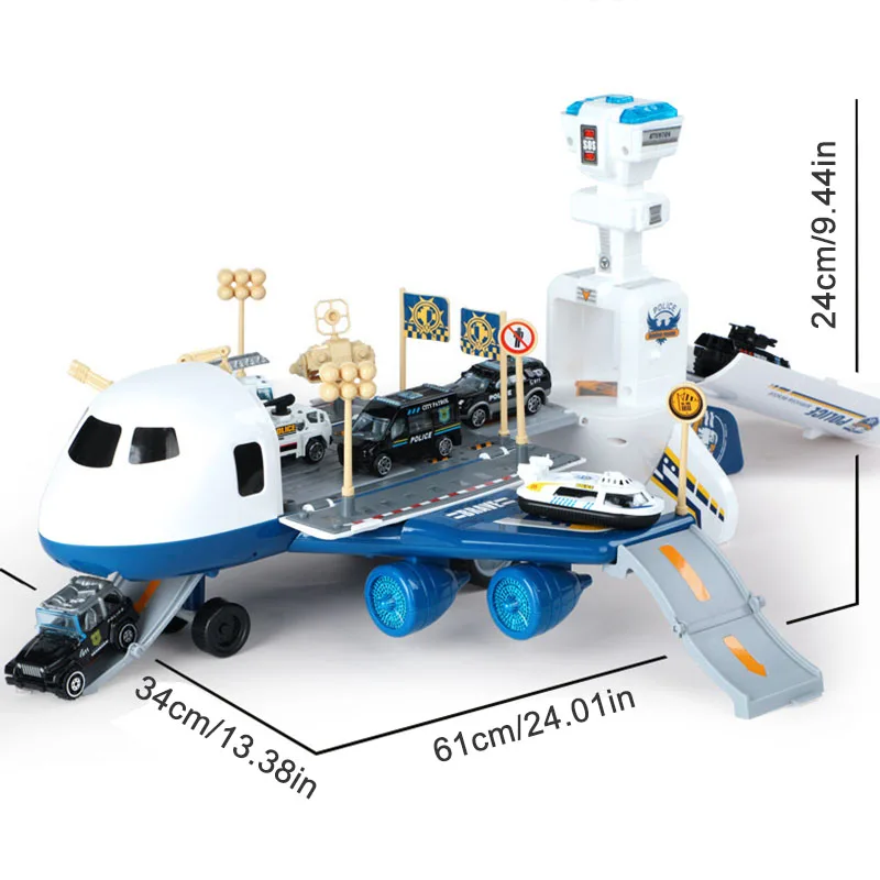 Trasporto Cargo Airplane Toy con LED Musical Plane Toy con veicolo Car Toy Construction Toy regalo di compleanno per bambini