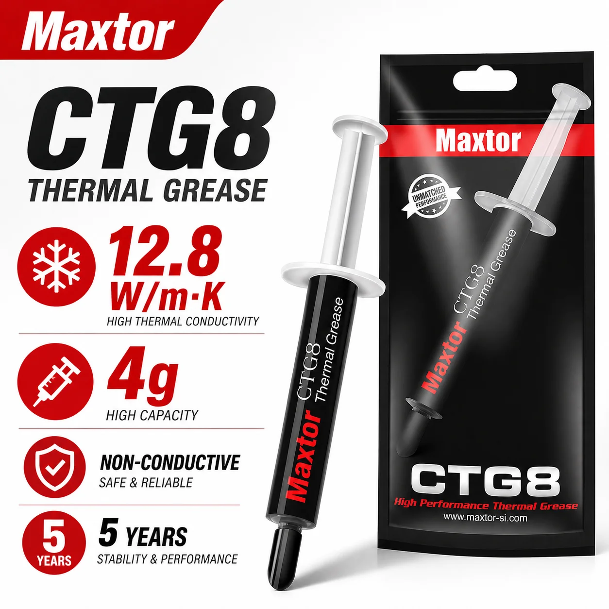 Maxtor 12.8W/mk Thermal Paste High Performance Cooler Compound Cooling Silicone Grease For Game PC PS5 CPU GPU Cooling