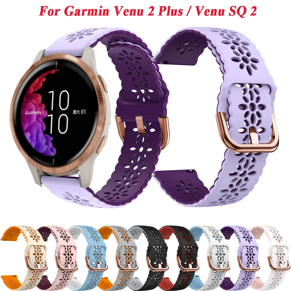 สายนาฬิกาซิลิโคน20มม. สำหรับ Garmin venu/venu 2 plus/venu SQ 2 Music vivoactive 3 Forerunner 245 645 55สายรัดข้อมือกำไล