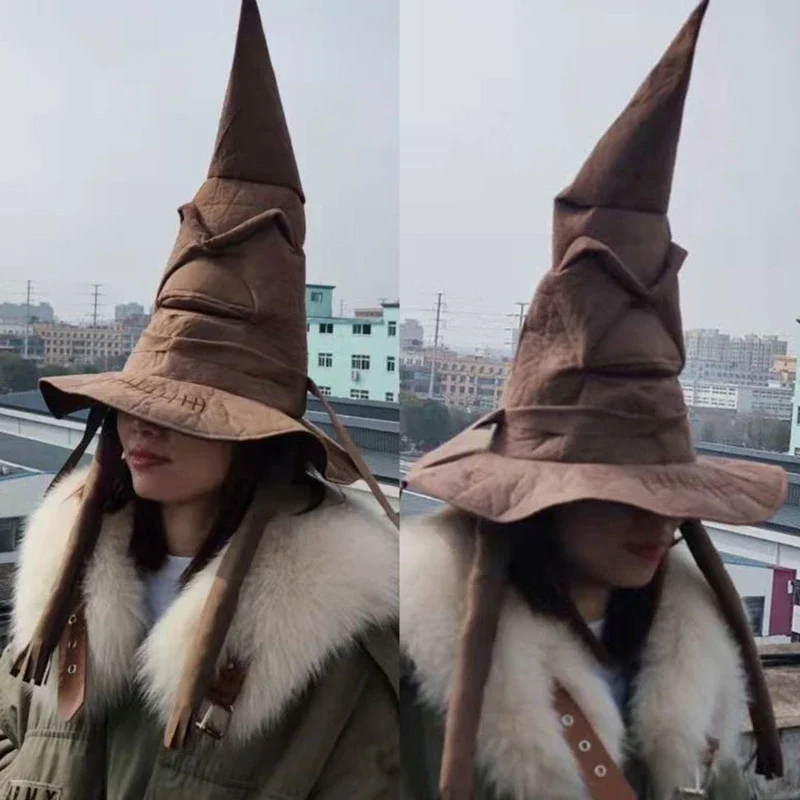 Fashion Witch Wizard Hat All-match cappello a punta Halloween Dress Up Hat Cosplay decorazione puntelli Accs per donna uomo