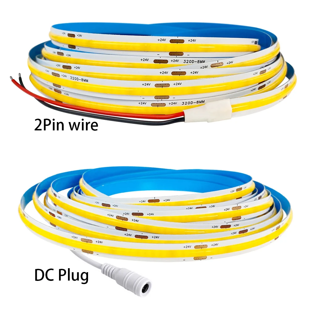 DC 12V COB LED luci di striscia per la decorazione della stanza fai da te artigianale 4mm 8mm DC24V barra luminosa lineare LED nastro luminoso