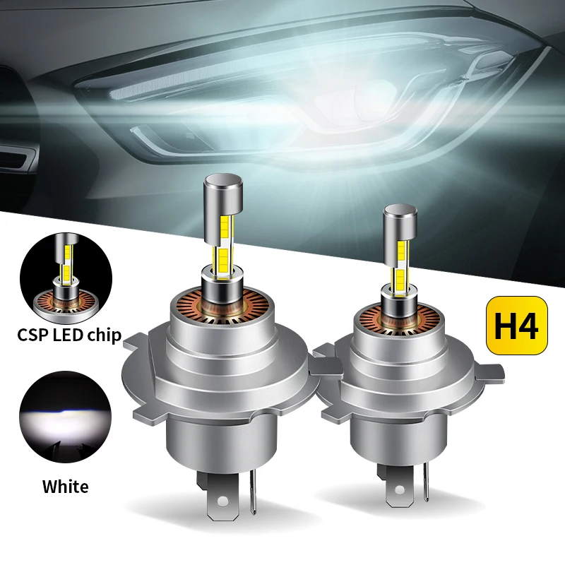 

1PC/2PCS 360 Turbo H4 LED Headlight CANBUS Error Free HB2 Mini Head Lamp 1:1 Size Hi/Lo Beam Lamp 9003 For Motorcycle 12V White