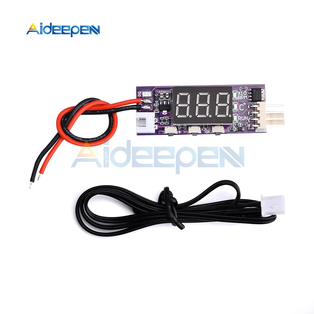 DC 12V Mini 4 Wire PWM Fan Temperature Control Governor Temperature Speed Digital Display Support 3A Fan On/Off Control