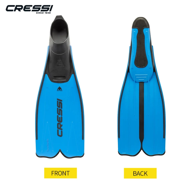 Cressi Rondinella Diving Fins Snorkeling Swimming Flipper Scuba Diving Long Blade Fin for Adults and Kids