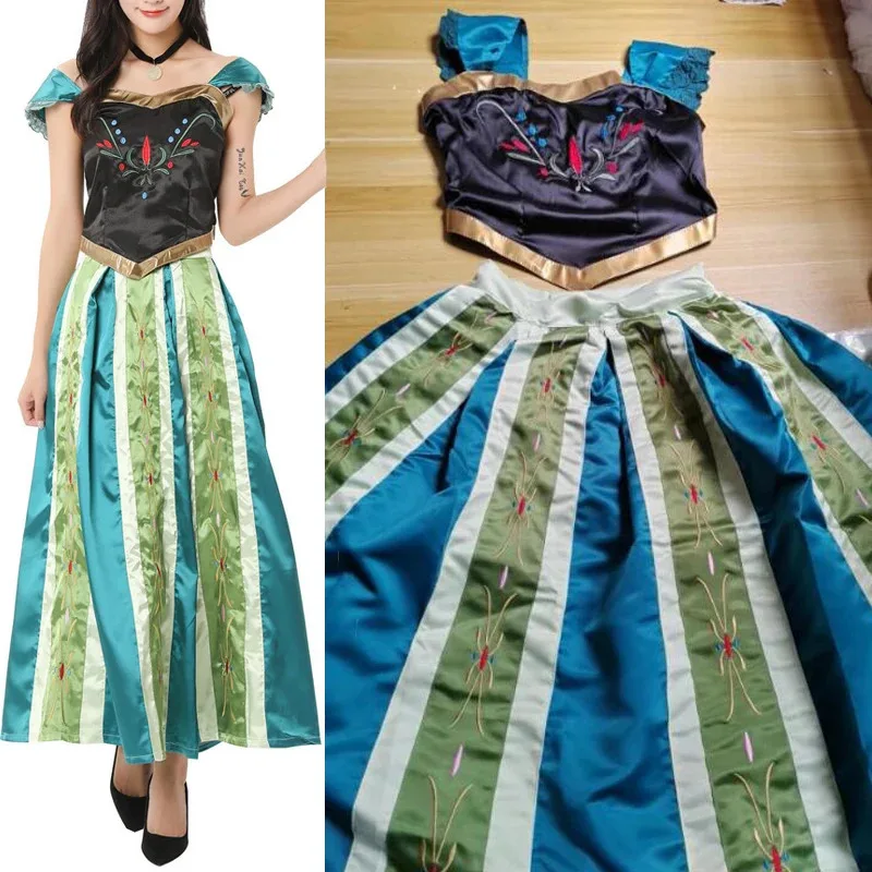 

asdh8@Women's Princess Anna Dress Costume Halloween Christmas Cosplay Fancy dress CoronationCOSda@