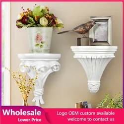 European Style Home Wall Hanging Decoration Shelf Creative Background Storage Rack Flower Figurines Display Stand Crafts