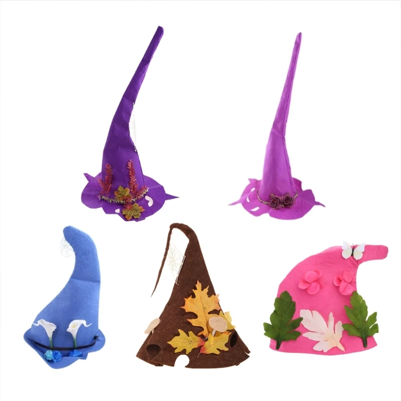 for Creative Witch Hat Colorful Artificial Flower Wizard Hat Halloween for Head