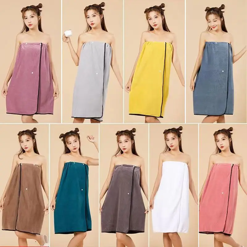 80x135cm Lady Bath Towels Suit Wearable Cloud Velvet Thickening Bath Towel For Body Fast Dry Hair Cap Bathrobes Bath Skirts