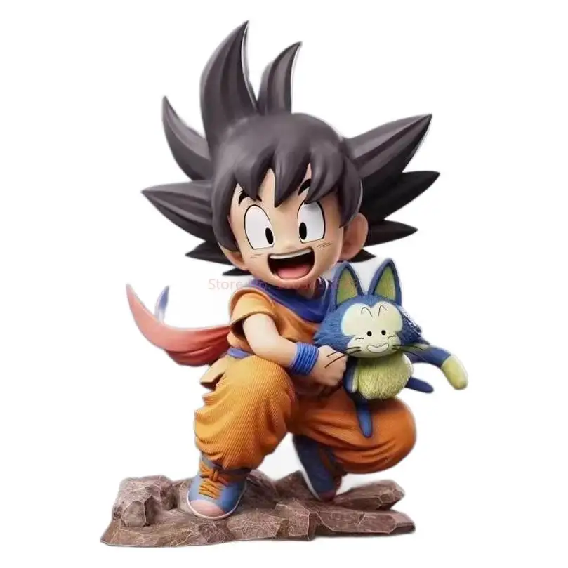 Figura de acción de Dragon Ball para niños, estatua de Pvc Gk, modelo de coche, adornos de escritorio, juguete coleccionable, Puaru, Son Goku, Anime Kawaii, 15cm