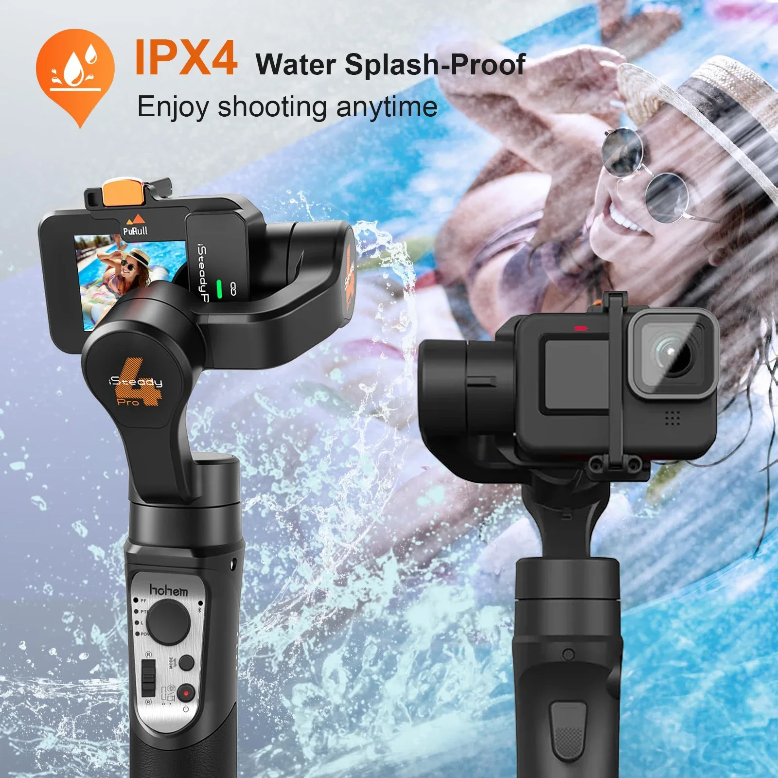 

Waterproof Handheld Ai 3-Axis Gimbal Stabilizer for Gopro 12/11/10 OSMO Insta360 Action Camera Bluetooth Anti Shake Video Tripod