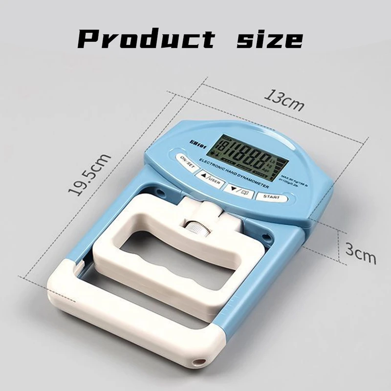Tester per la forza di presa, dinamometro digitale a mano da 190 libbre/90 kg Misuratore di forza di presa Dinamometro per impugnatura con schermo LCD USB, facile da usare