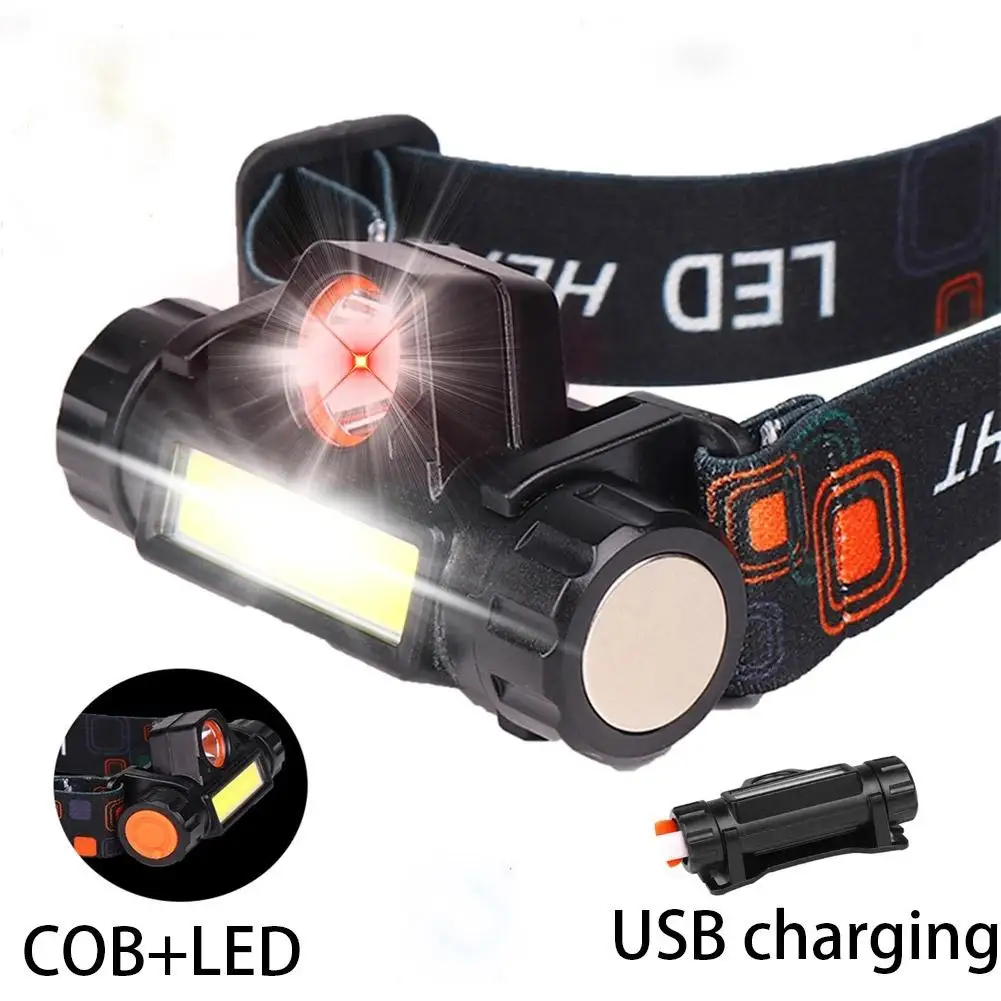 Mini Rechargeable Powerful Headlamp Usb High Power Light Strong Led Lamp Torch Waterproof Headlight Portable Fishing R5v8