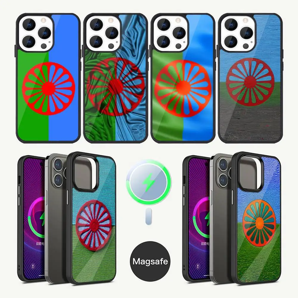 

Gypsy Romani Roma Flag Phone Case For iPhone 16,15,14,13,12,11,Plus,Pro,Max Mini Magsafe Magnetic Wireless Charging