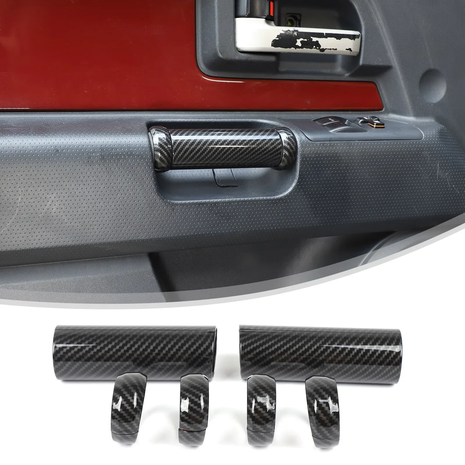 ABS 3 Type Color Car Interior Door Armrest Panel Grab Handle Cover Decorative Trim Accessories For Toyota FJ Cruiser 2007-2021