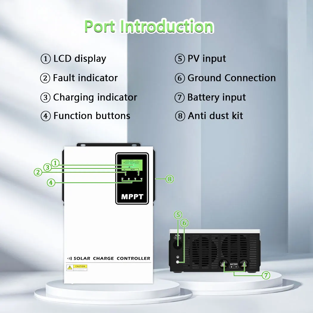 Y&H MPPT 140A جهاز التحكم بالشحن بالطاقة الشمسية 48 فولت منظم بطارية مع شاشة LCD PV MAX 500 فولت لبطارية تخزين الطاقة AMG، متناثرة، LI، المستخدم #5