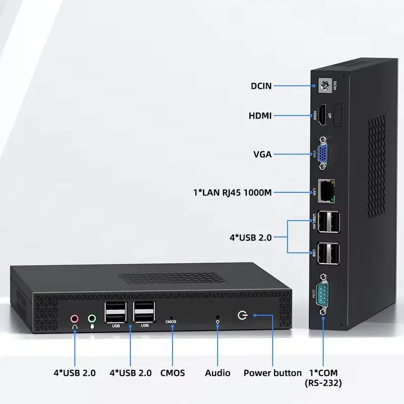 كمبيوتر TexHoo Mini، Win 10 Pro، 8GB DDR3L 256GB SSD، ثنائي النطاق WiFi+BT، Intel i3/i5/i7 ITX كمبيوتر محمول، 4K@60 هرتز مكتب كمبيوتر صغير #1