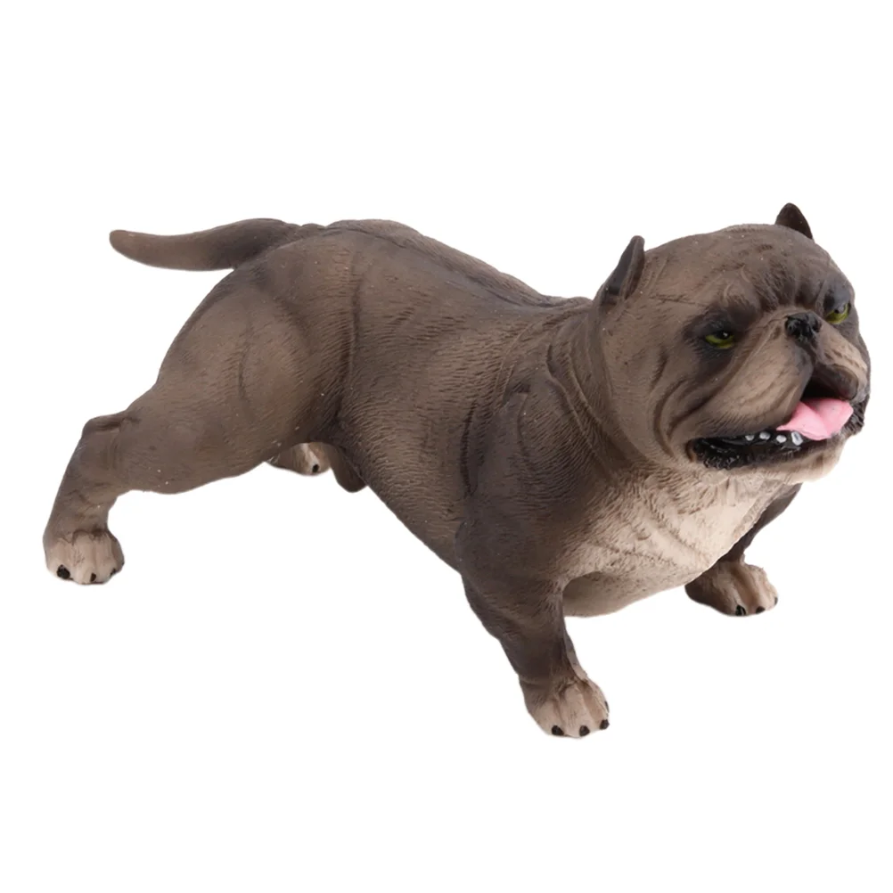 1pc Fierce Dog Model Bully Dog Simulation Mini Static Solid Animal Model Desktop Adornemnt dog figure model