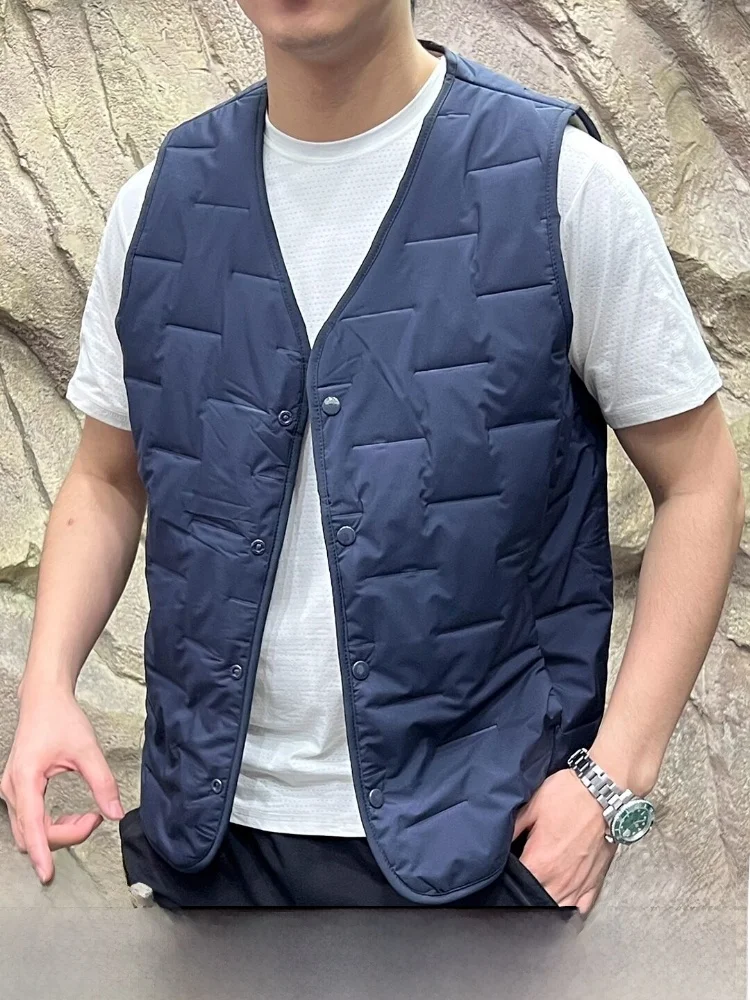 

Подарок от Андпы! 00% Заполнено! Мужской теплый жилет с V-образным вырезом и флисовой подкладкой, осенне-зимний, приталенный, на одной пуговице