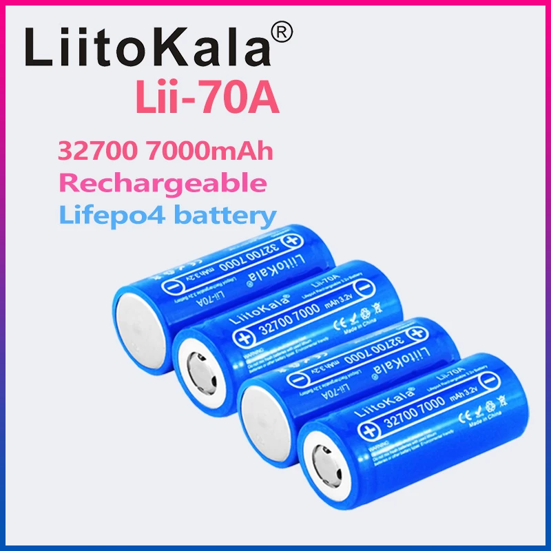 LiitoKala Lii-70A 3.2V 32700 7000mAh LiFePO4 Battery 35A Continuous Discharge Maximum 55A High power Brand battery