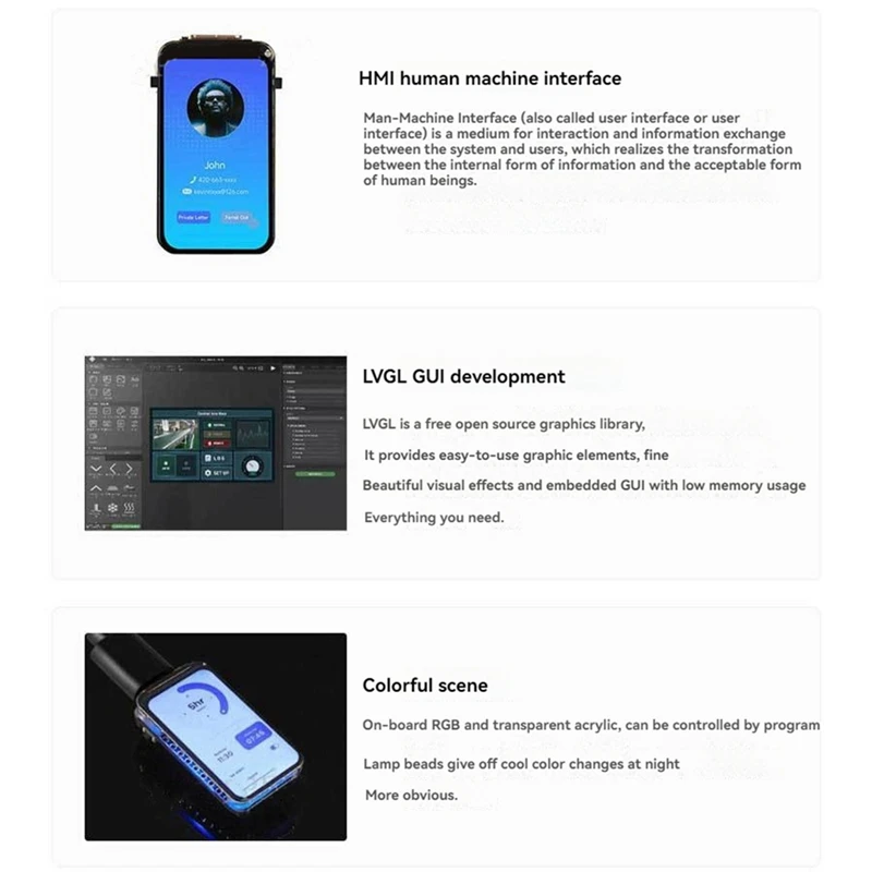 ESP32 C6 1.47Inch Display Development Board 172×320 With RGB Light SD Card Slot Supports Wifi Bluetooth