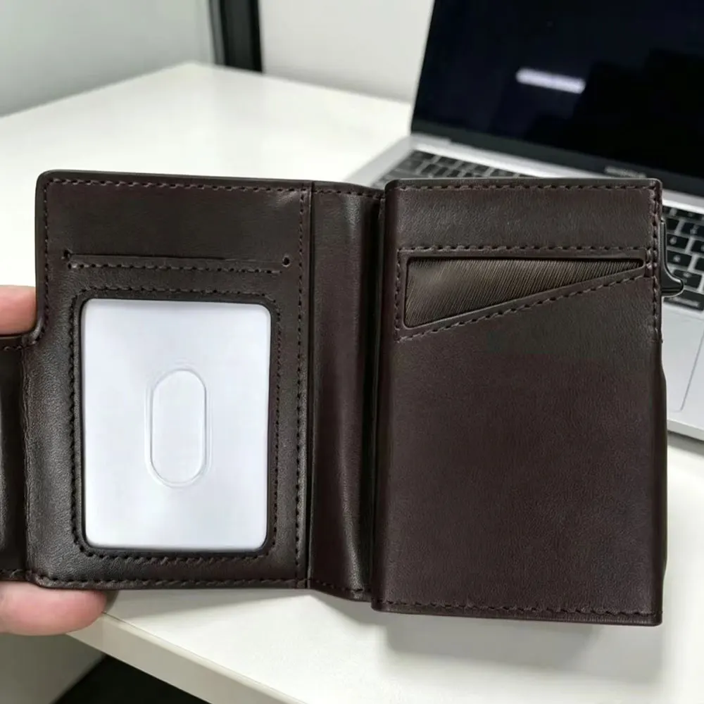 Microfiber Leather Wallet for Men, with Money Clip Smart Slim Pop up Credit Card Holder Flip with Magnetic Closure RFID Blocking