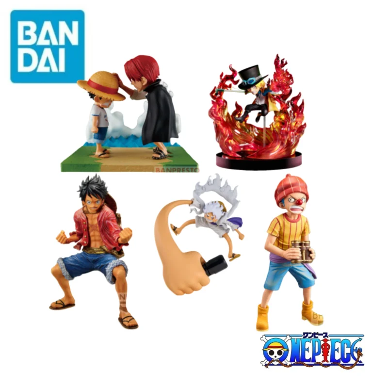 

В наличии оригинальные Bandai Banpresto цельные праздничные подарки 100% натуральная обезьяна Д Луффи Шанкс Сабо багги фигурка модель статуя