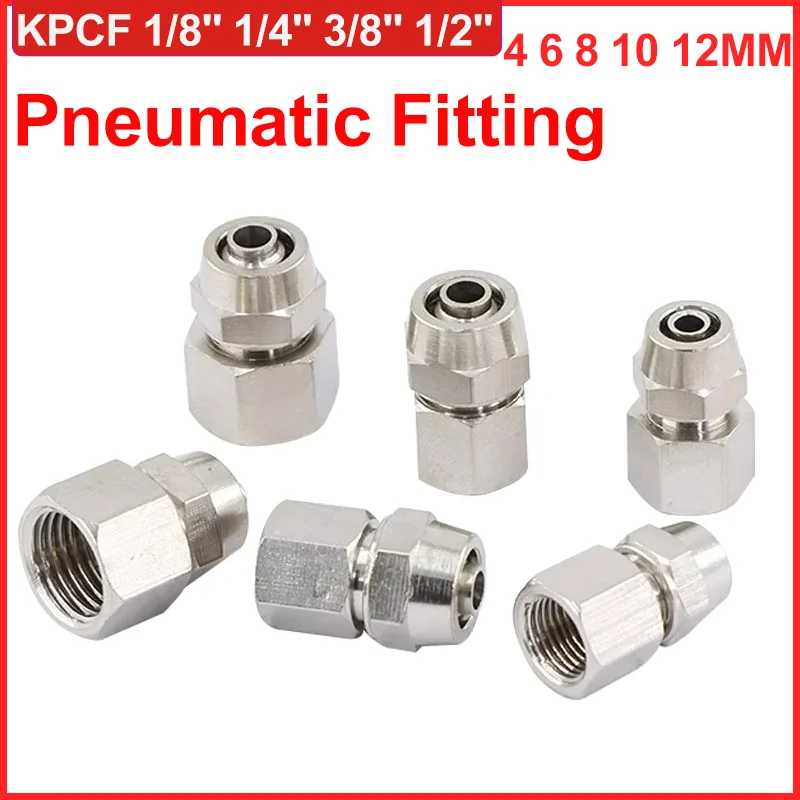 

10Pcs KPCF Coper Female Pneumatic Fittings 1/8" 1/4" 3/8" 1/2" BSP Push in Quick Connector Release Air Fitting OD 4 6 8 10 12MM