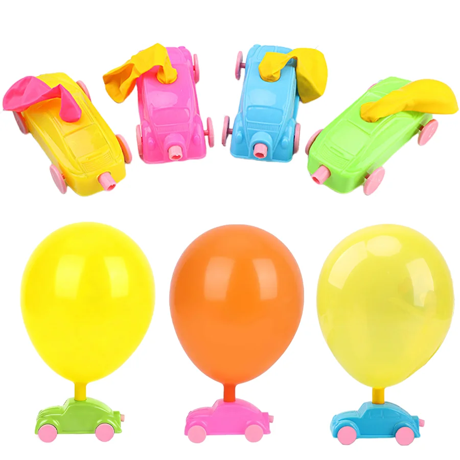 2-10pcs Balloon Powered Car DIY Colorful Power Recoil Toy Aerodynamic Science Experiment Set Model Collection Party Supplies XJM