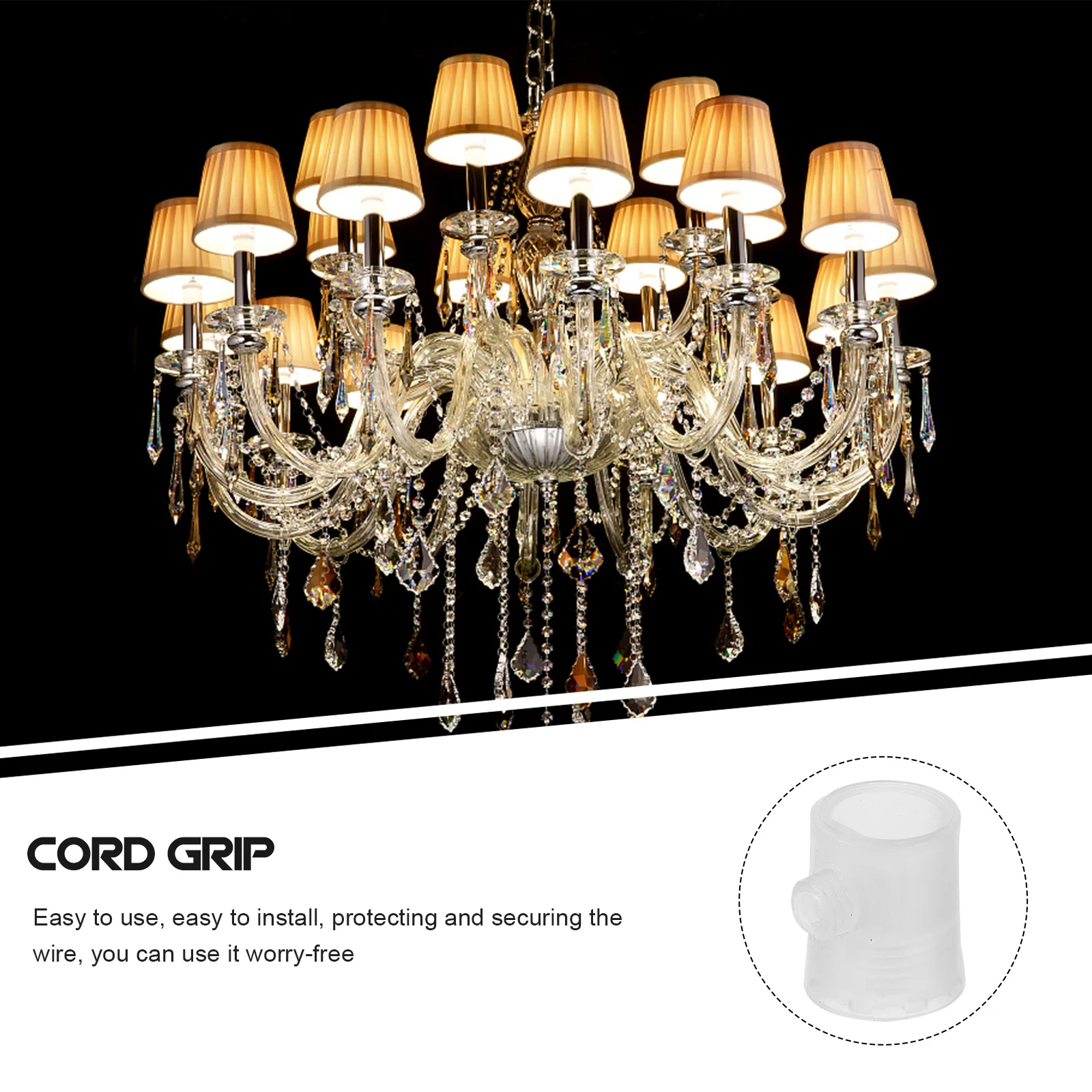 

50pcs Locking Grips For Pendant Lights Strain Relief Connector Thread Cable Locker Cord Grip Fittings Ceiling Light Clips Diy