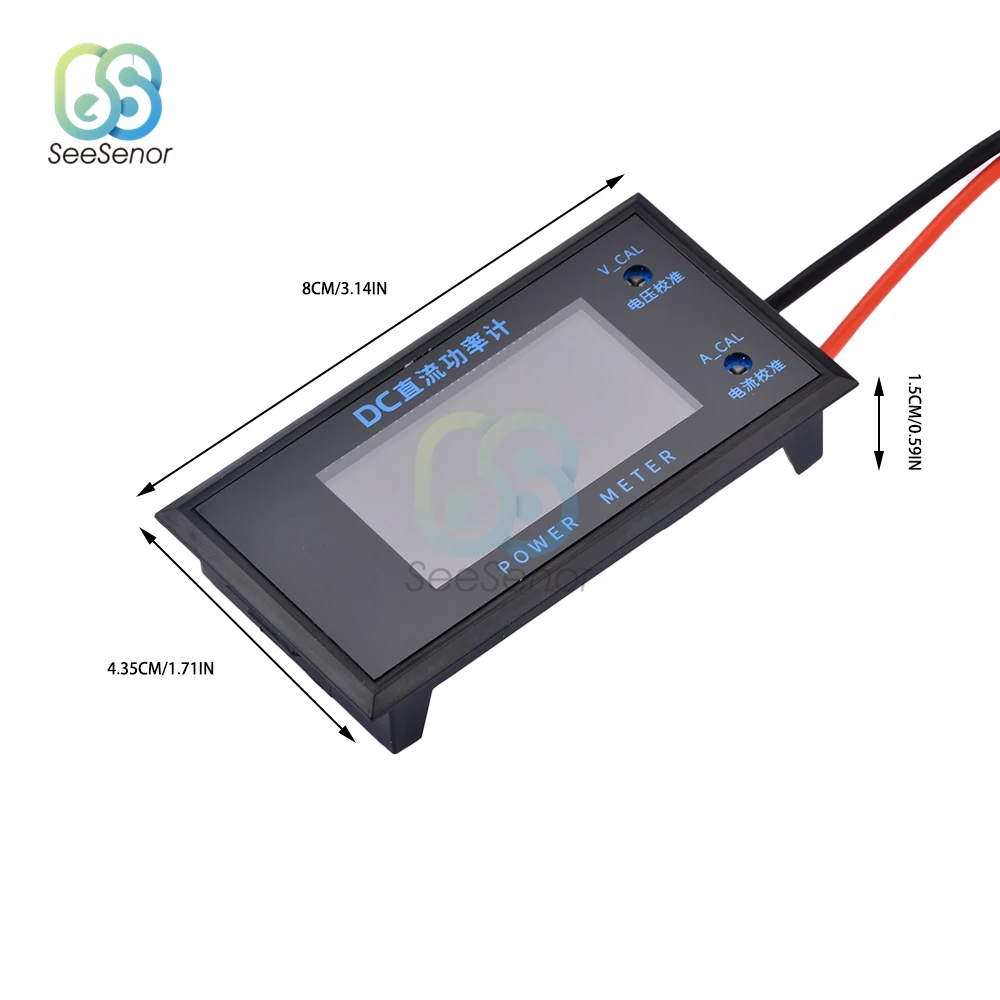 DC0-500V 10A 5000W LCD Digital Voltmeter Ammeter Wattmeter Power Meter Voltage Current Power Meter 12V 24V 110V 220V Volt Tester