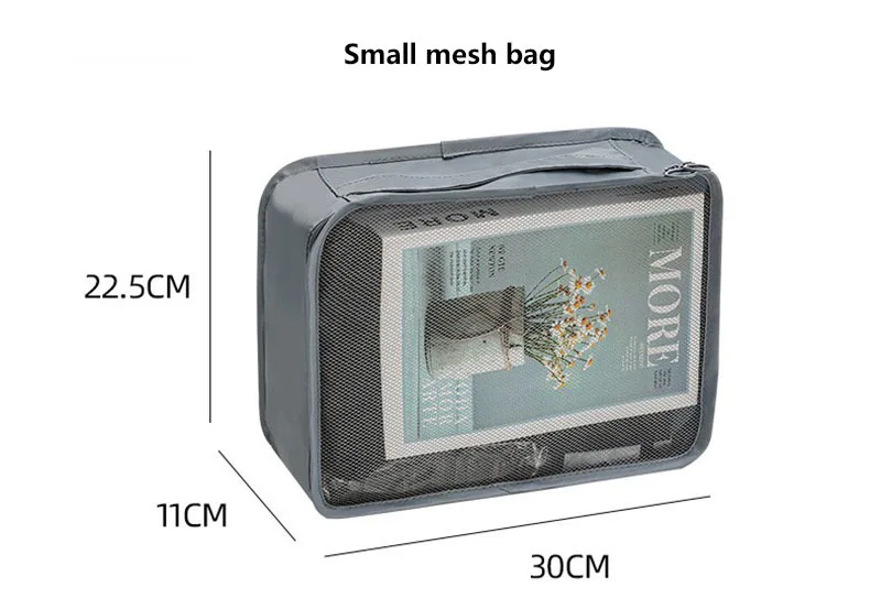 8Pcs Travel Organizer Set Portable Folding Suitcase Packing Cubes for Clothes Shoes Tidy Pouch Luggage Storage Bags