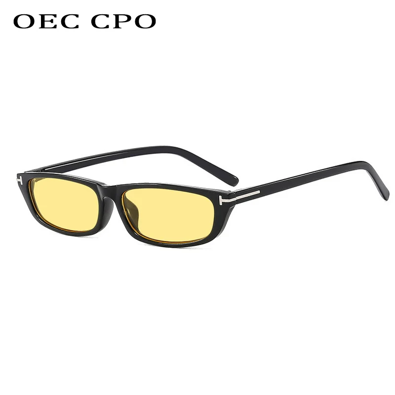 

OEC CPO Vintage Rectangle Sunglasses Women Men Brand Punk Small Frame Sun Glasses Female Shades Eyeglasses Ladies UV400 Eyewear