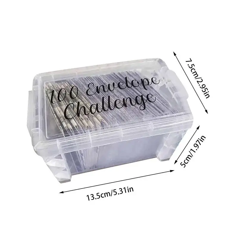 100 Envelope Challenge Box Money Saving Binder Budget Planning Handbook Savings Challenge Budget Box For Repay Loan Holiday Gift