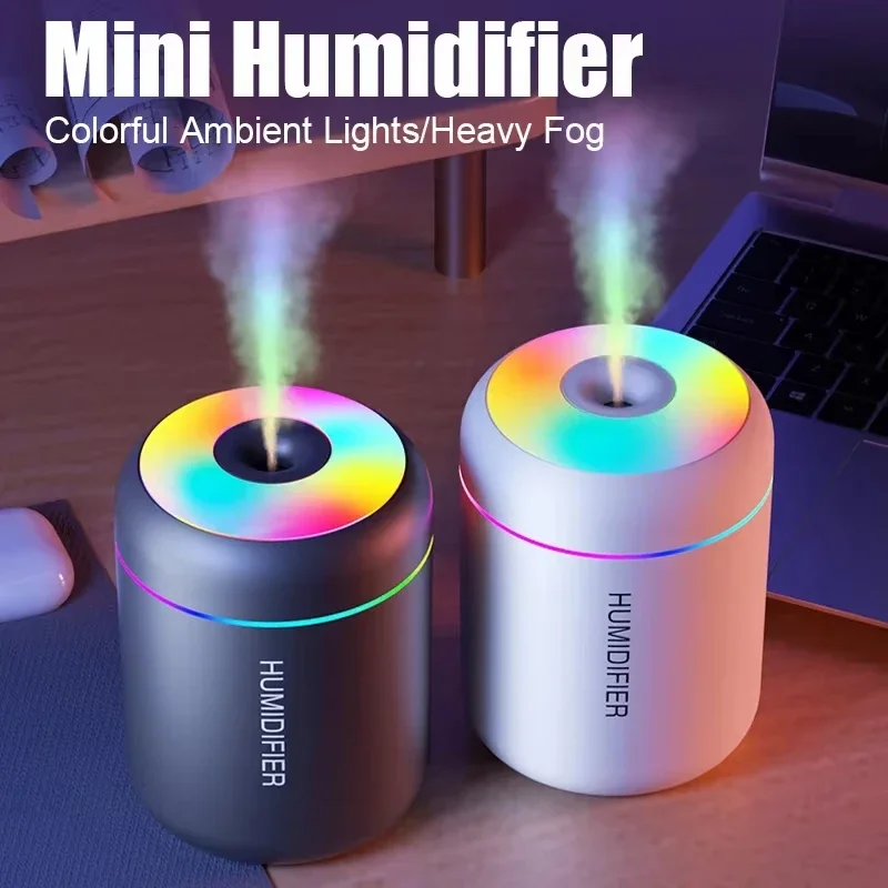 Portable Car Air Humidifier 180ML Mini Aromatherapy Aroma Diffuser Essential Oil with Colorful Lights USB Powered Essential Oil